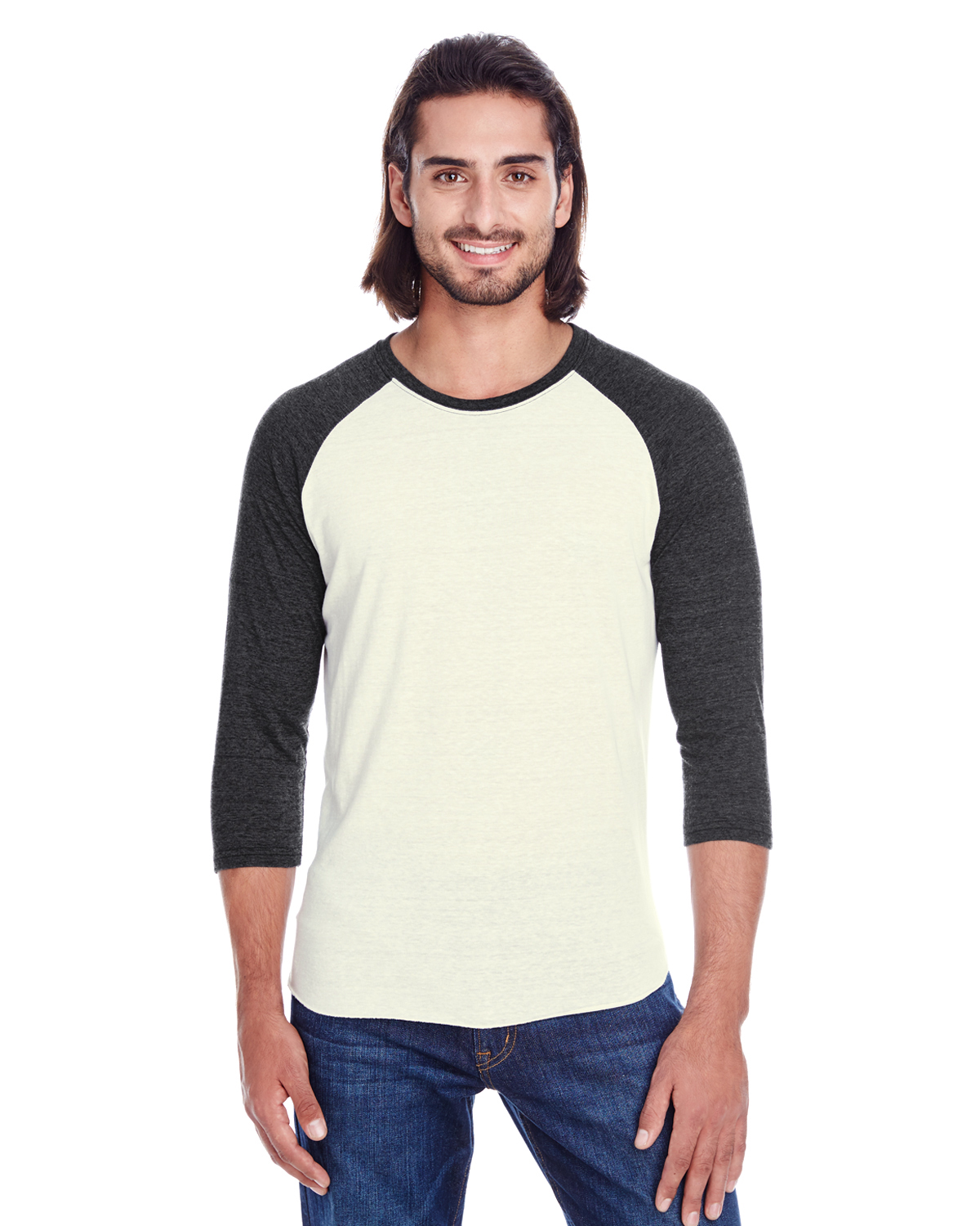 Threadfast 302G Unisex Triblend 3/4-Sleeve Raglan