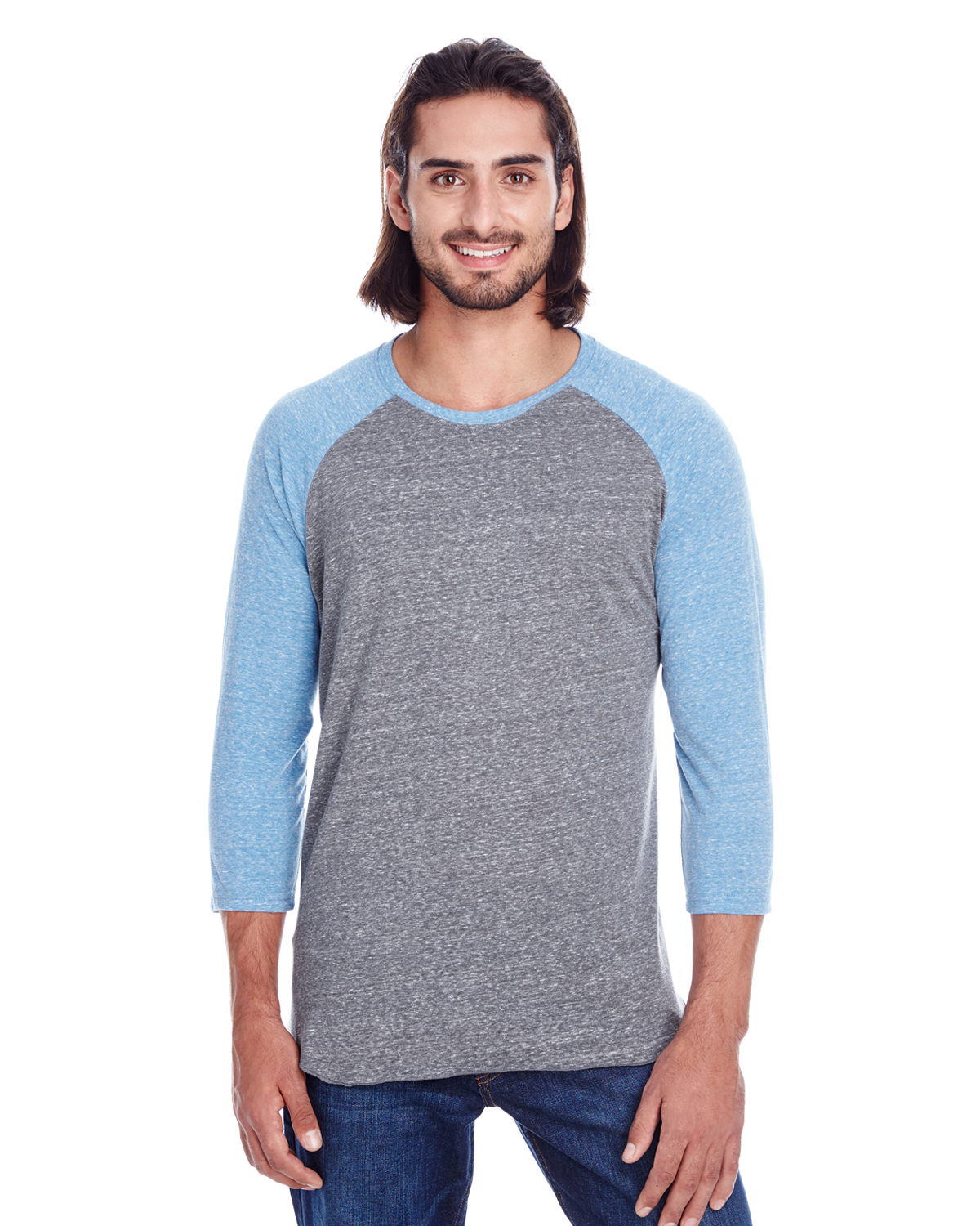 Threadfast 302G Unisex Triblend 3/4-Sleeve Raglan