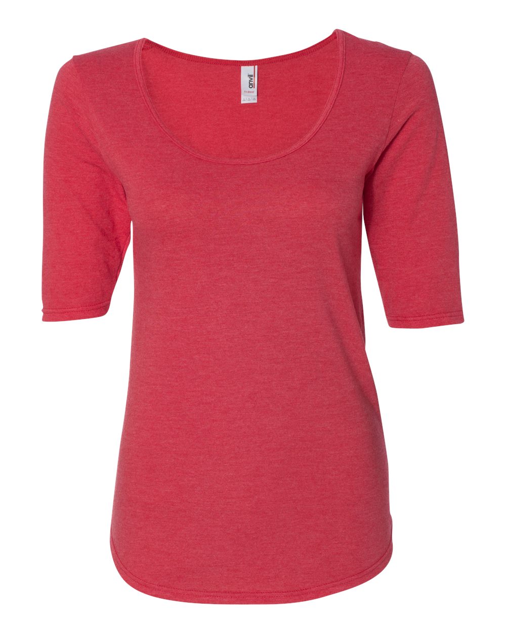 Anvil 6756L Women's Triblend Deep Scoopneck Three-Quarter Sleeve T-Shirt