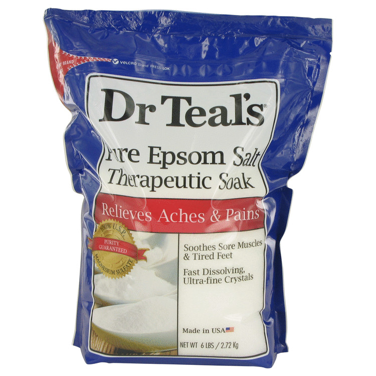 Dr Teal's Pure Epsom Salt Therapeutic Soak Soothes Sore Muscles & Tired Feet Fast Dissolving Ultra-fine crystals