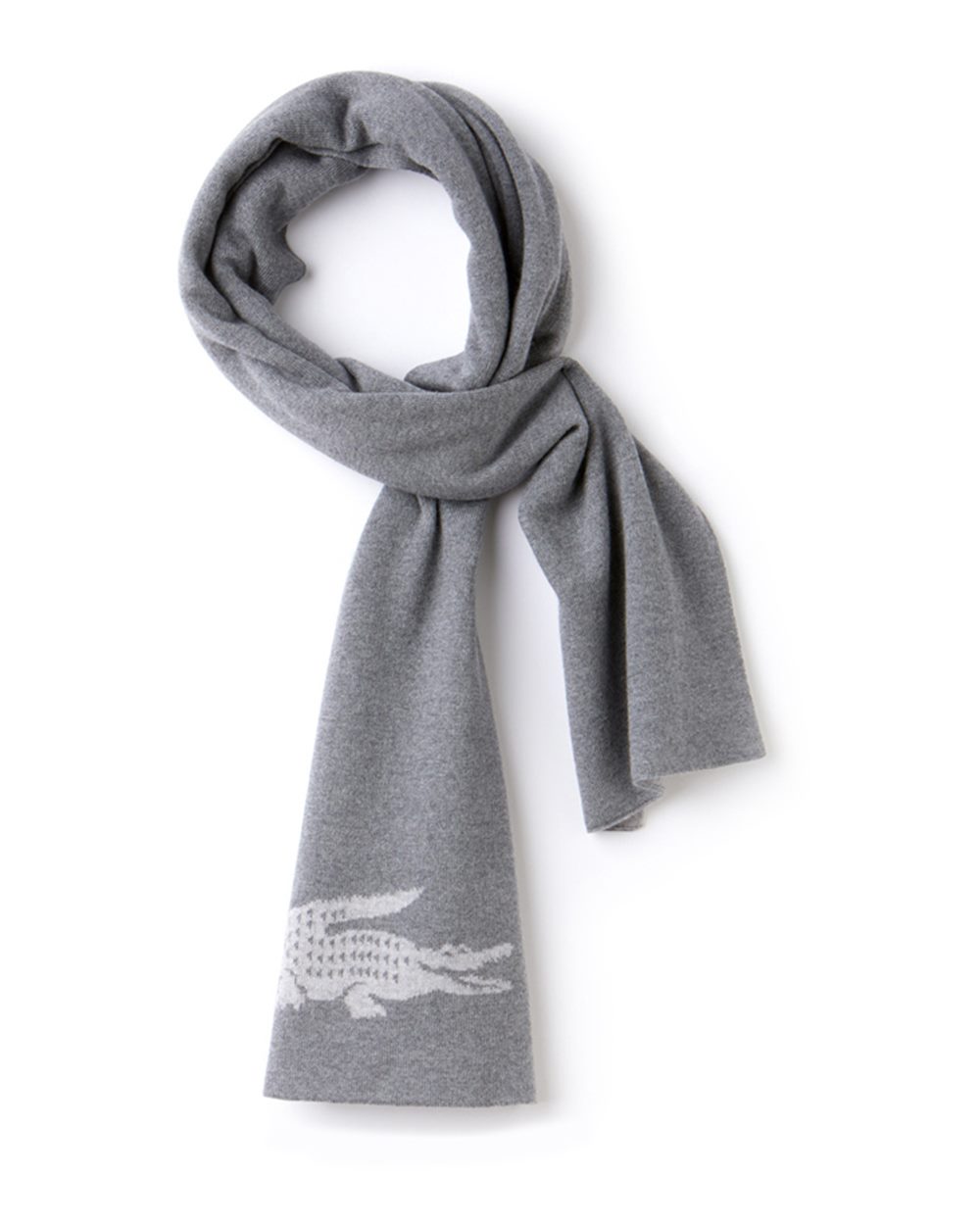 Lacoste RE3536-51 Reversible Jacquard Crocodile Scarf