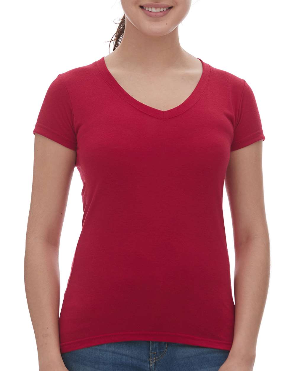 M&O 3542 Women's Fine Blend V-Neck T-Shirt