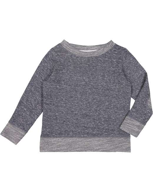 Rabbit Skins Toddler Harborside Melange French Terry Crewneck with Elbow Patches - RS3379