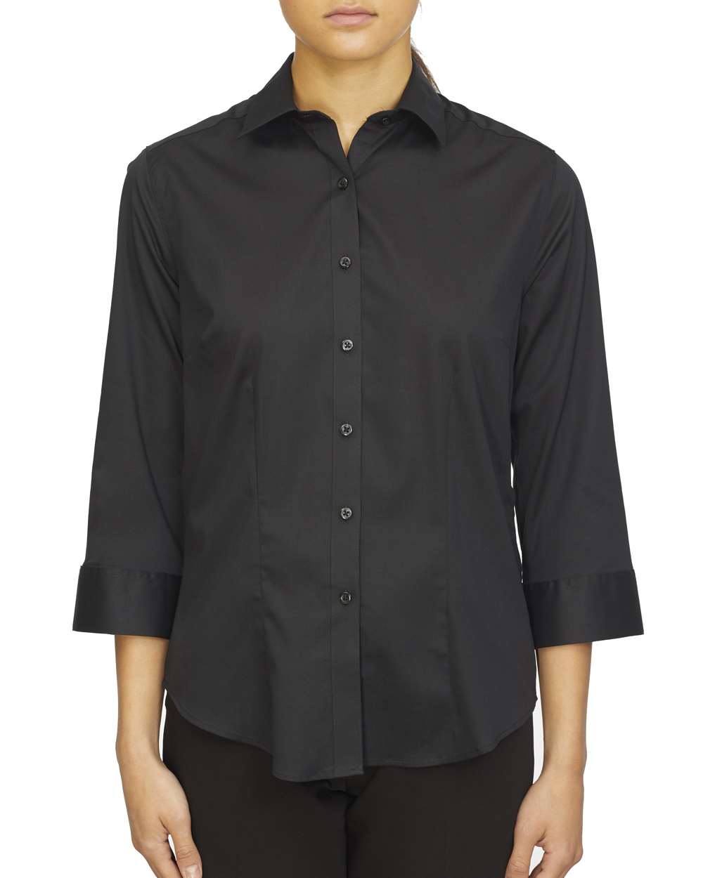 Van Heusen 18CV304 Women's Three-Quarter Sleeve Twill Shirt