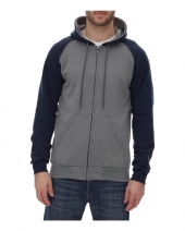 King Fashion KF4048 Fleece Raglan Hooded Full-Zip Sweatshirt