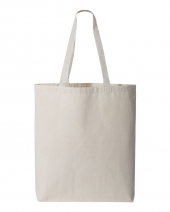 Q-Tees Q4400 11L Canvas Tote with Contrast-Color Handles