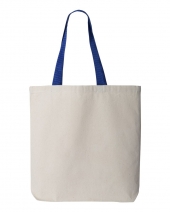 Q-Tees Q4400 11L Canvas Tote with Contrast-Color Handles