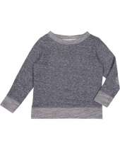 Rabbit Skins Toddler Harborside Melange French Terry Crewneck with Elbow Patches - RS3379