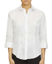 Van Heusen 18CV304 Women's Three-Quarter Sleeve Twill Shirt